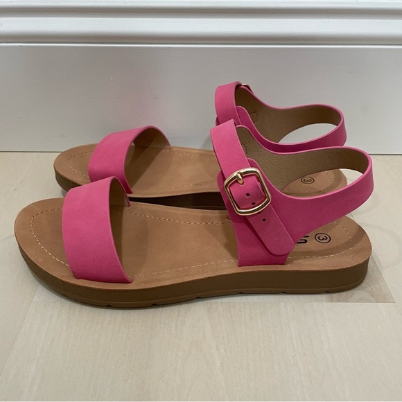 NIB Soda Girls Size 3 or 5 Kids Pink Plenty Ankle Wrap Buckle Sandals - Picture 5 of 10